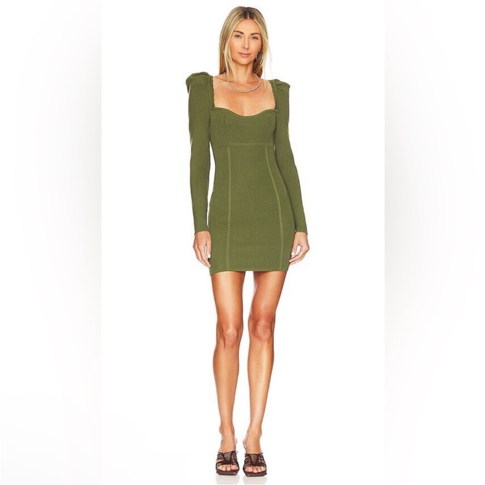 NWT MAJORELLE x REVOLVE Elmore knit Mini Dress in Army Green size‎ large